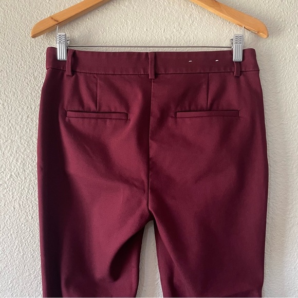 LOFT Skinny Work Slacks Pants Women’s 4 (30x27) Burgundy Office Stretch Pockets - Picture 9 of 15